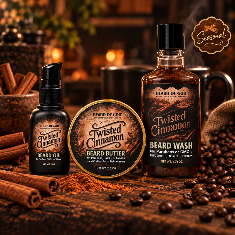 Twisted Cinnamon Beard of God seasonal grooming collection