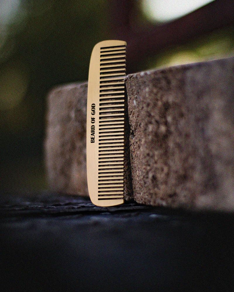 Antique Golden-Brass Pocket Comb - Beard of God