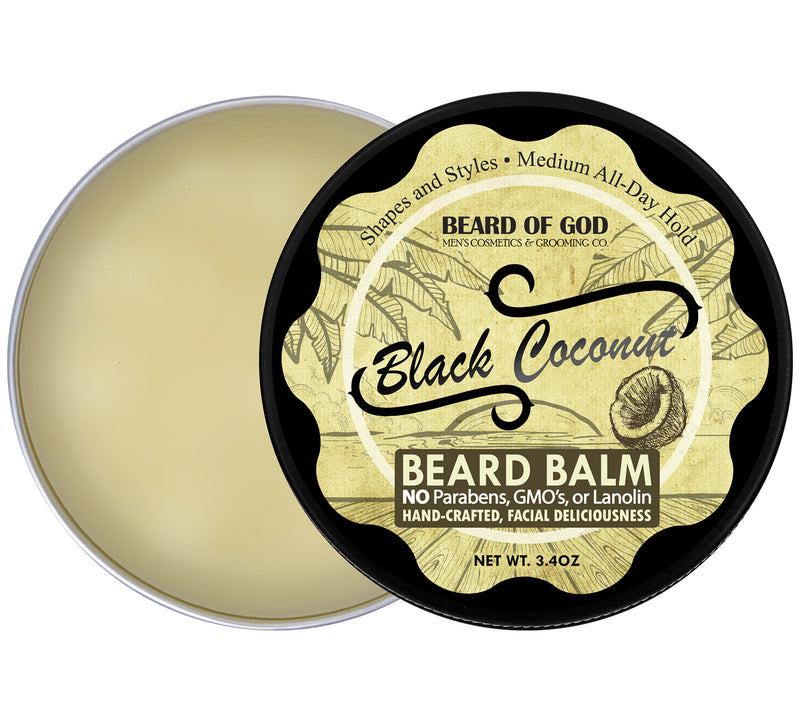Black Coconut Hand-Poured Beard Balm - Beard of God
